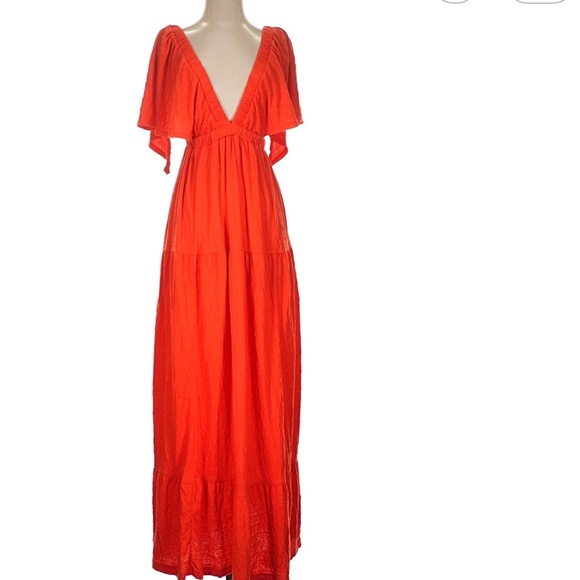 Free People La La Maxi Dress Burnt Orange Small NWOT - Picture 2 of 3